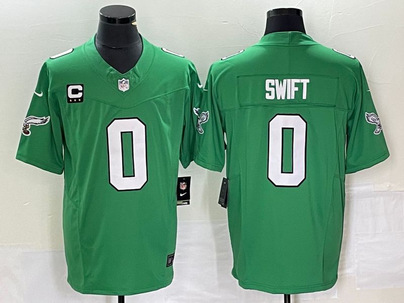 Men Philadelphia Eagles 0 Swift Green Nike Throwback Vapor Limited NFL Jerseys